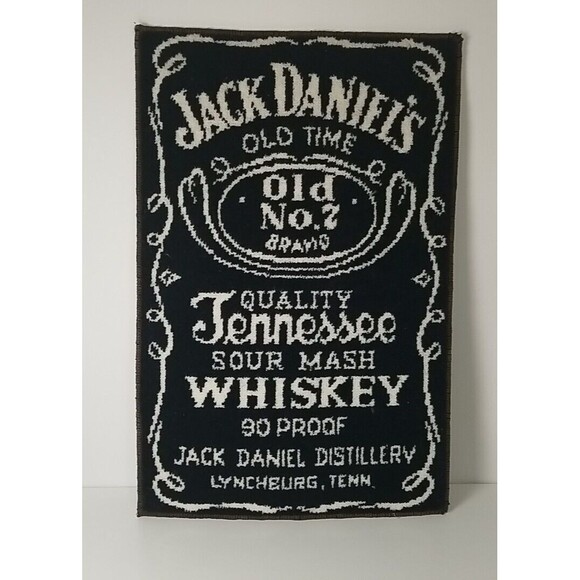 RARE VTG Jack Daniels Old No. 7 Rug 17x27 inch Tenn. Whiskey 90 Proof Door Mat - Picture 1 of 7